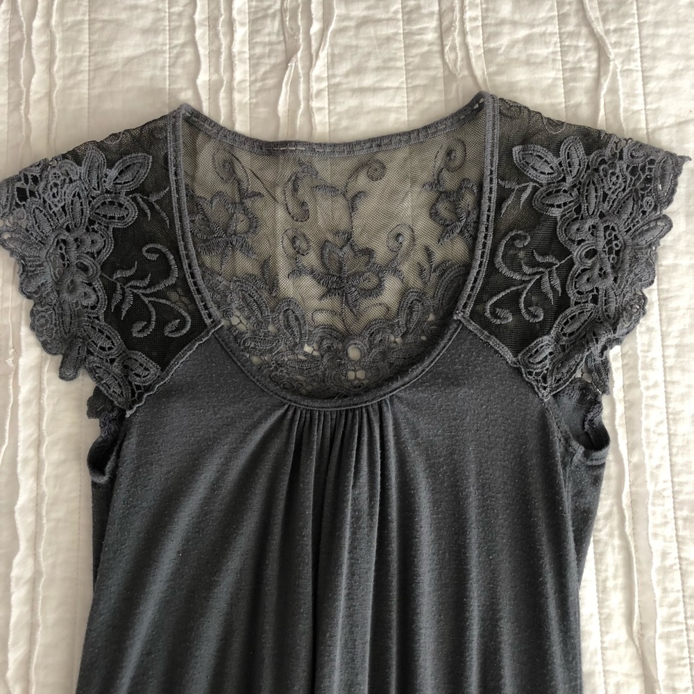 Cute Lace Grey Shirt